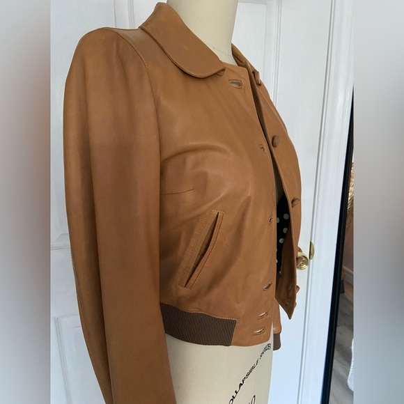Dolce&Gabbana Tan Leather Bomber Jacket Size 40 - Picture 2 of 12